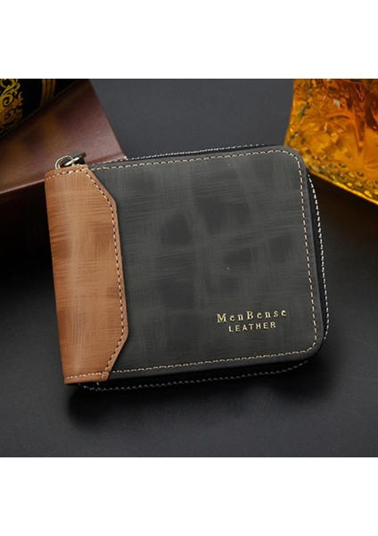 100% Hakiki Deri Erkek Cüzdan Premium Ürün Gerçek Inek Derisi Cüzdan Adam Için Kısa Siyah Cüzdan Portefeuille Homme Iş (Yurt Dışından)