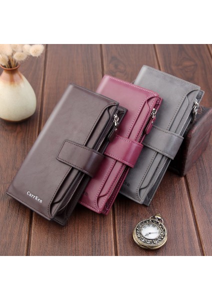 Erkek Uzun Cüzdan Cüzdan Erkek Erkek Dolar Klipsi Çok Fonksiyonlu Takım Çantası Avrupa ve Amerika Cep Telefonu Fermuarlı Çanta (Yurt Dışından) fırsatları