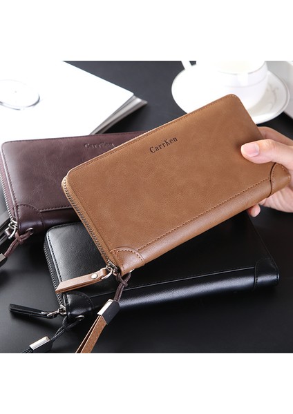 Erkek Uzun Cüzdan 2022 Yeni Kore Versiyonu Çok Fonksiyonlu Fermuarlı Debriyaj Moda Rahat Gençlik Cüzdan (Yurt Dışından) modelleri