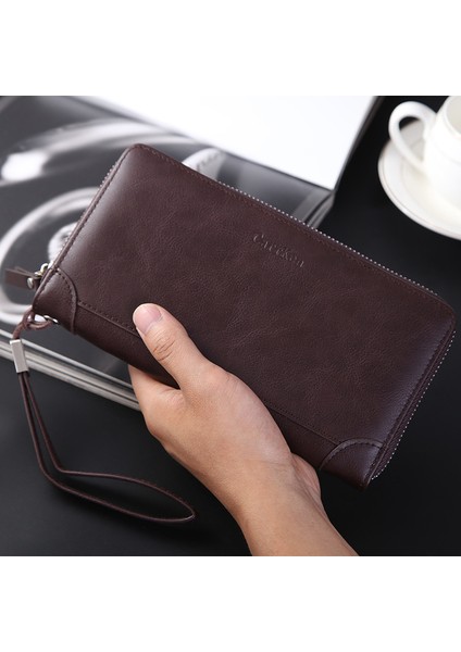 Erkek Uzun Cüzdan 2022 Yeni Kore Versiyonu Çok Fonksiyonlu Fermuarlı Debriyaj Moda Rahat Gençlik Cüzdan (Yurt Dışından) indirimleri