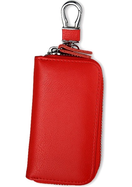 Anahtar Kutu Deri Erkek Araba Anahtarı Kutu Iş Çok Fonksiyonlu Fermuar Anahtarlık Kırmızı (Yurt Dışından) fiyatları