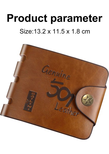 Erkek Cüzdan Katlanabilir Bifold Suni Deri Bozuk Para Cüzdanı Kart Para Kutusu Tutucu Alışveriş Için (Yurt Dışından)