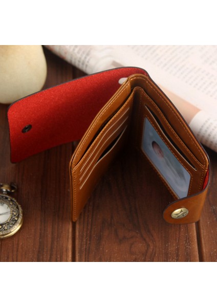 Erkek Cüzdan Katlanabilir Bifold Suni Deri Bozuk Para Cüzdanı Kart Para Kutusu Tutucu Alışveriş Için (Yurt Dışından)