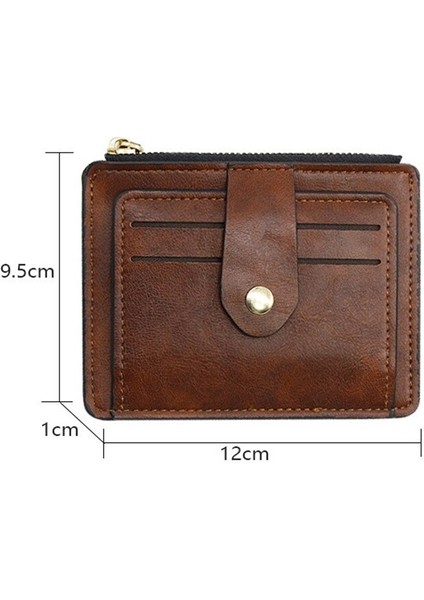 Pu Deri Kart Tutucu Kadın Erkek Bozuk Para Cüzdanı Cep Cüzdan Kadın Moda Debriyaj Çanta Iş Çanta (Yurt Dışından)
