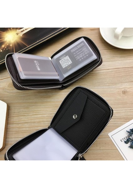Erkek Cüzdan Kısa Zincirli Erkek Cüzdanı Yatay Cüzdan Günlük Fermuarlı Bozuk Para Cüzdanı (Yurt Dışından)