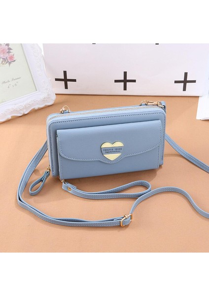 Kore Moda Kadın Crossbody Cüzdan Omuz Askısı ile Uzun Kadın Büyük Kapasiteli Debriyaj Çanta Para Çantası Bayan Bozuk Para Cüzdanı (Yurt Dışından)