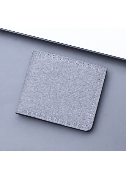 Moda Erkek 2020 Kısa Cüzdan, Yatay Ultra-Ince Cüzdan, Taşınabilir Çok Fonksiyonlu Sıcak Satış, Kimlik Kartı Tutucu Siyah Gri (Yurt Dışından)