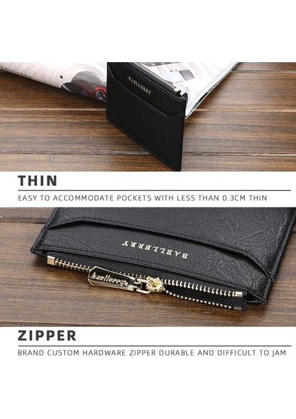 Baellerry Erkek Kart Paketi Çoklu Kart Ehliyet Ince Kesit Fermuarlı Banka Kartı Seti K9115 (Yurt Dışından) modelleri