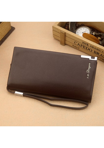 Iş Erkek El Çantası Büyük Kapasiteli Moda Gençlik Düz Renk Uzun Cüzdan Cep Telefonu Çantası Nokta Tek Parça (Yurt Dışından) fırsatları