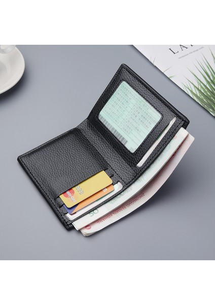 Erkek Cüzdan Kısa Erkek Cüzdan Erkek Dikey Ince Kesitli Ehliyet Koyabilirsiniz Dolar Klipsli Mini Cüzdan (Yurt Dışından)