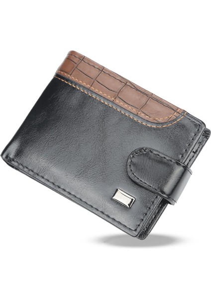 Göbeklady Şık Erkek Iş Retro Kısa Cüzdan Tokası Çok Fonksiyonlu Çanta (Yurt Dışından)