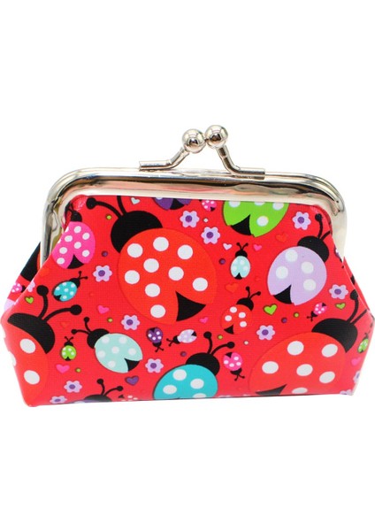 Renkli Çocuk Suni Deri Uğur Böceği Mini Cüzdan Para Cüzdanı Nakit Kart Sahibi (Yurt Dışından)