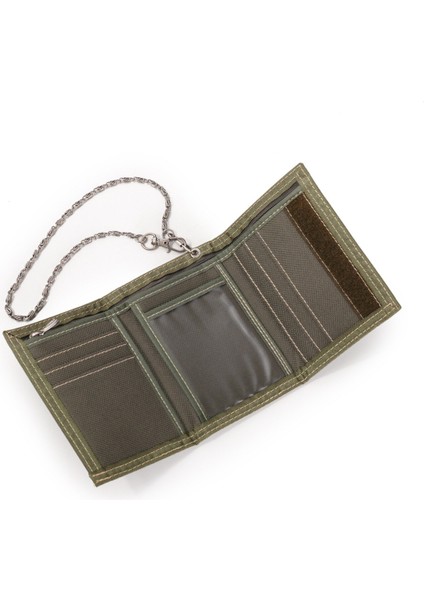Erkekler Rahat Ince Cüzdan Mektuplar Baskı Kartı Anahtar Sahipleri Kımlık Kartı Bozuk Para Cüzdanı Unisex Vahşi Taşınabilir Cüzdan Metal Zincir Bileklik ile (Yurt Dışından)