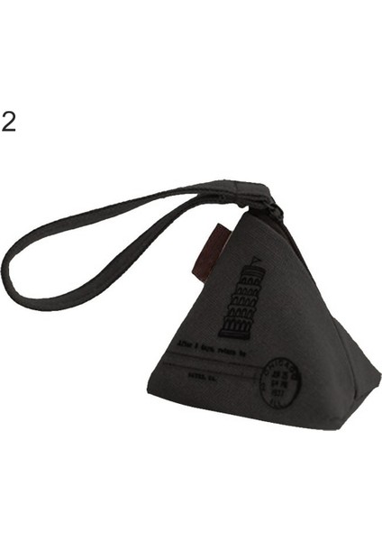 Microgood Unisex Kanvas Küçük Mini Üçgen Cüzdan Bozuk Para Çantaları Debriyaj Para Çantaları Askı ile (Yurt Dışından)