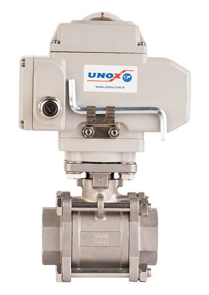 DN15-1/2" 24 V Dc Elektrikli Aktüatörlü Dişli Küresel Vana 3 Parçalı