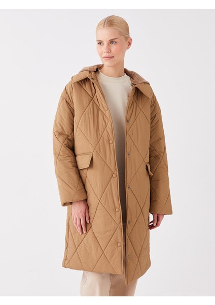 Lcw Modest Kapüşonlu Kapitone Oversize Kadın Mont modelleri