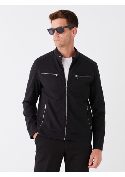 Lcw Vision Slim Fit Biker Yaka Erkek Deri Görünümlü Mont