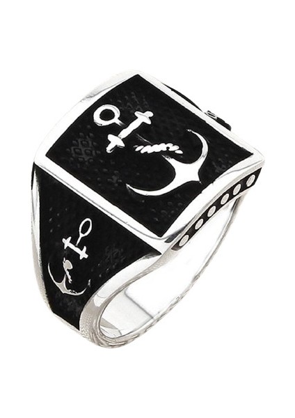 Erkek Yüzük Gümüş 925 Çapa