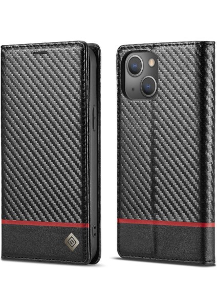 Iphone 15 Manyetik Karbon Fiber Tam Koruma Kartı Ekleme Telefon Kılıfı (Yurt Dışından)