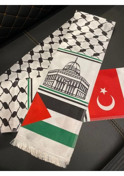 Filisitin Ve Türk Bayrağı Saten Atkı
