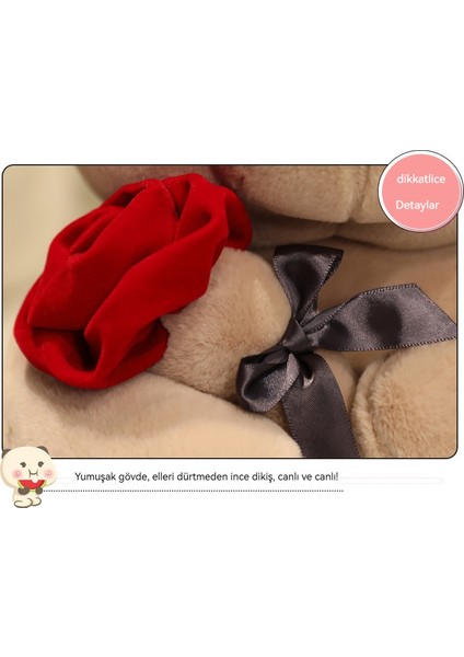 23 cm Rose Bear Plush Toy (Yurt Dışından)