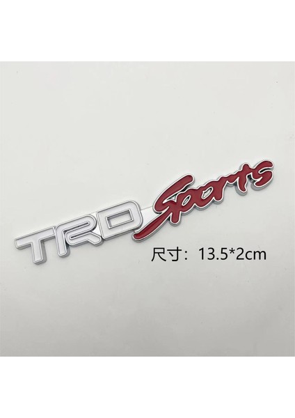 Toyota Trd Sports Yazısı Çamurluk Bagaj Yazı Beyaz Kırmızı Gümüş Gölgeli Metal 3D Krom Kaliteli