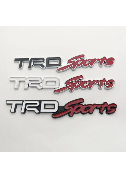 Toyota Trd Sports Yazısı Çamurluk Bagaj Yazı Beyaz Kırmızı Gümüş Gölgeli Metal 3D Krom Kaliteli fiyatları