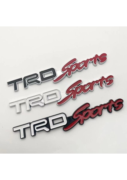 Toyota Trd Sports Yazısı Çamurluk Bagaj Yazı Beyaz Kırmızı Gümüş Gölgeli Metal 3D Krom Kaliteli modelleri