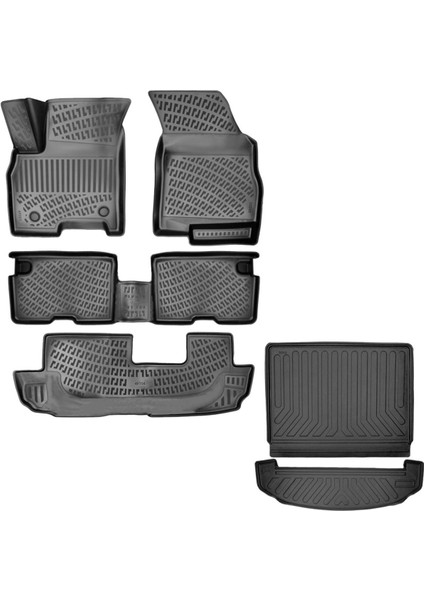 Chery Tiggo 8 Pro 3D Havuzlu Paspas+3d Bagaj Havuzu Paspası Excellent 5 ve 7 Koltuk 2023 Sonrası Set