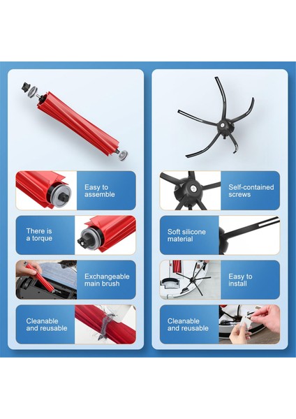 Hoover Yedek Parçaları,roborock S7/s7+/s7 Plus S7 Maxv S7 Pro S7 Maxv Ultra Elektrikli Süpürge Aksesuar Seti Ana Fırçalar Için Aksesuarlar (Yurt Dışından) fırsatları
