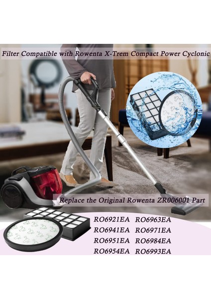 Hoover Yedek Parçaları,rowenta X-Trem Power Cyclonic Için 2 Parça Hepa Filtre Seti RO6984EA RO6941EA RO6963EA RO6921EA RO6971EA RO6993EA (Yurt Dışından) indirimleri