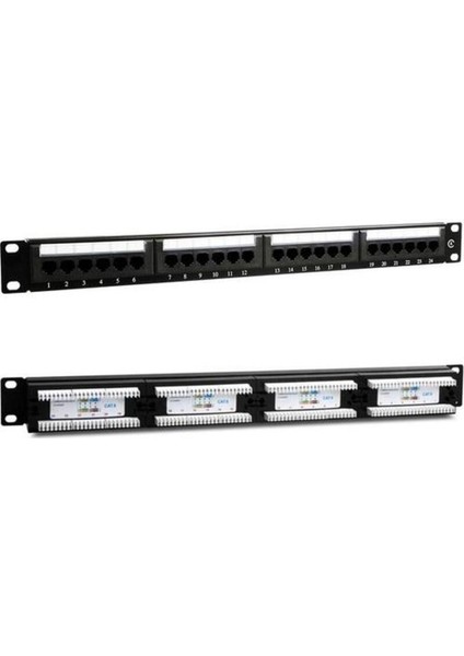 EX-CAT6P24 24 Lü Utp Cat6 Patch Panel