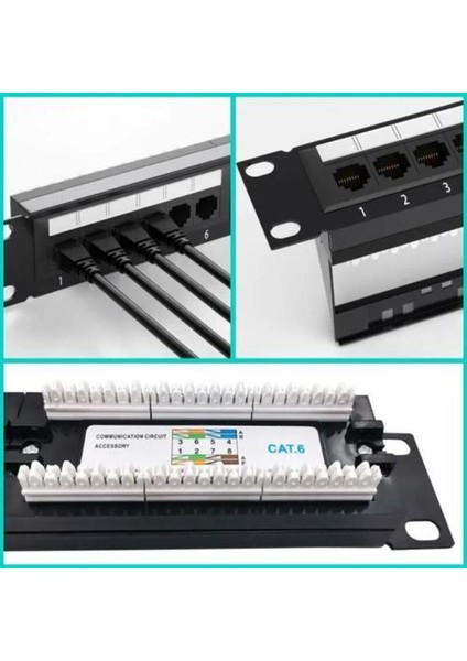 EX-CAT6P24 24 Lü Utp Cat6 Patch Panel