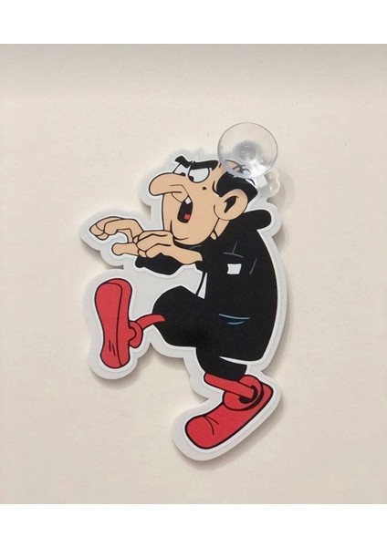 Çizgi Karakterler Vantuzlu Pleksi Cam Süsü Gargamel