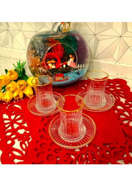 Elysia Gold Paşabahçe Çay Seti 12 Parça