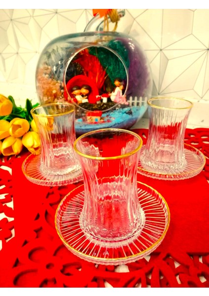 Elysia Gold Paşabahçe Çay Seti 12 Parça
