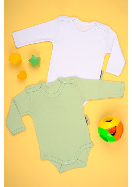 2/'Li Pamuklu Uzun Kollu Çıtçıt Body Zıbın