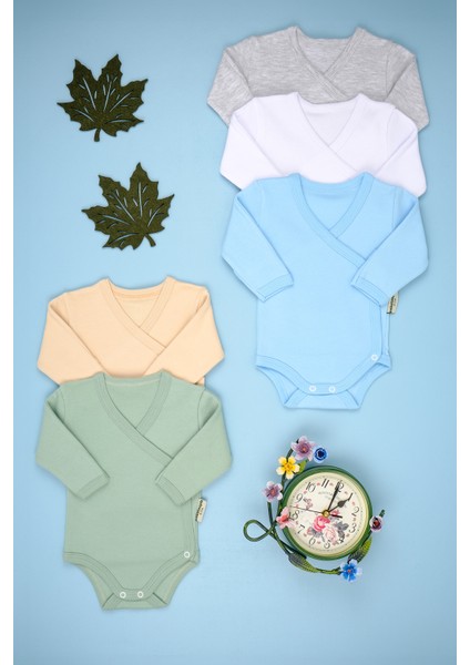 5/'Li Pamuklu Vyaka Uzun Kollu Çıtçıt Body Zıbın