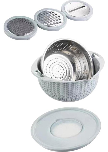 Karıştırma Kasesi ile Kevgir Çok Kullanımlı Mutfak Meyve Drenaj Sepeti Spagetti Mavi (Yurt Dışından) fiyatları