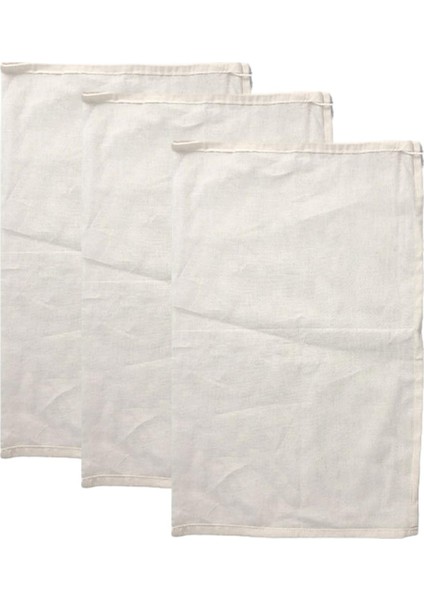 3x Muslin Ipli Çanta Taşınabilir Fındık Sütü Torbası Soya Sütü Meyve 60CMX45CM (Yurt Dışından)
