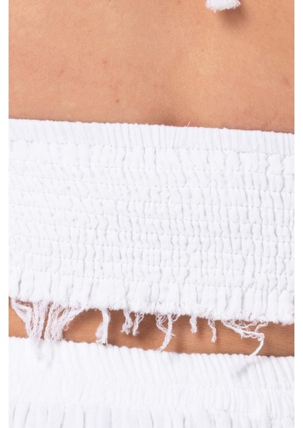 Göcek Bağlama Detaylı Yazlık Müslin Büstiyer Beyaz Byz modelleri