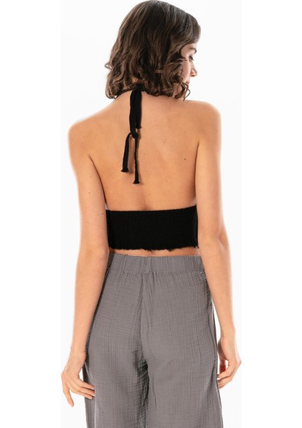 Göcek Bağlama Detaylı Yazlık Müslin Büstiyer Siyah Syh fiyatları