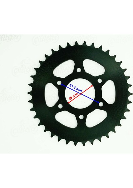 Bajaj Pulsar Ns 200 Uyumlu Arka Dişli 520-38T Iç 58 mm Alüminyum Öm - Erpilsan