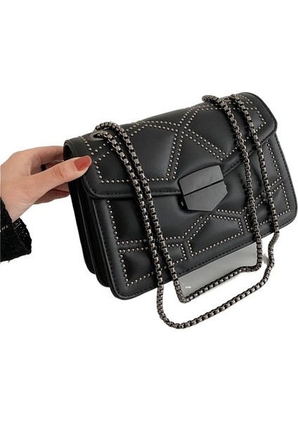 Kadın Çantası Crossbody Çanta Doku Büyük Kapasiteli Küçük Kare Çanta (Yurt Dışından)