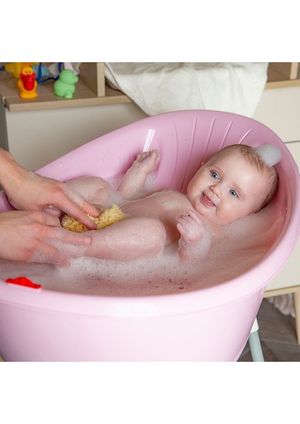 OkBaby Bella Çift Yönlü Banyo Küveti 0-12 ay Splash Bebek Duşu Doğal Banyo Süngeri No.10 / Gri