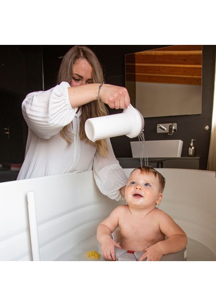 OkBaby Bella Çift Yönlü Banyo Küveti 0-12 ay Splash Bebek Duşu Doğal Banyo Süngeri No.10 / Gri