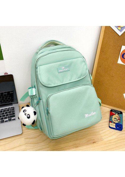 Üniversite Tarzı Sırt Çantası, Üniversite Öğrencisi, Ortaokul Öğrencisi, Lise Öğrencisi Okul Çantası, Kadın Düz Renk Büyük Kapasiteli Sırt Çantası (Yurt Dışından)