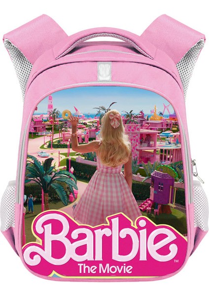 Barbie Kız Okul Çantası Barbie Polyester Yansıtıcı Şerit Sırt Çantası Büyük Kapasiteli Öğrenci Sırt Çantası (Yurt Dışından)