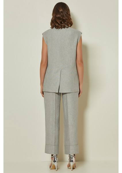 Erkek Yaka Gri Simli Yelek fiyatları