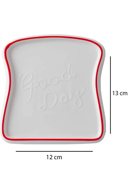 4 Adet Orta Boy Tost ve Kahvaltı Sunum Tabağı Siyah Detaylı HMY-6411 fırsatları